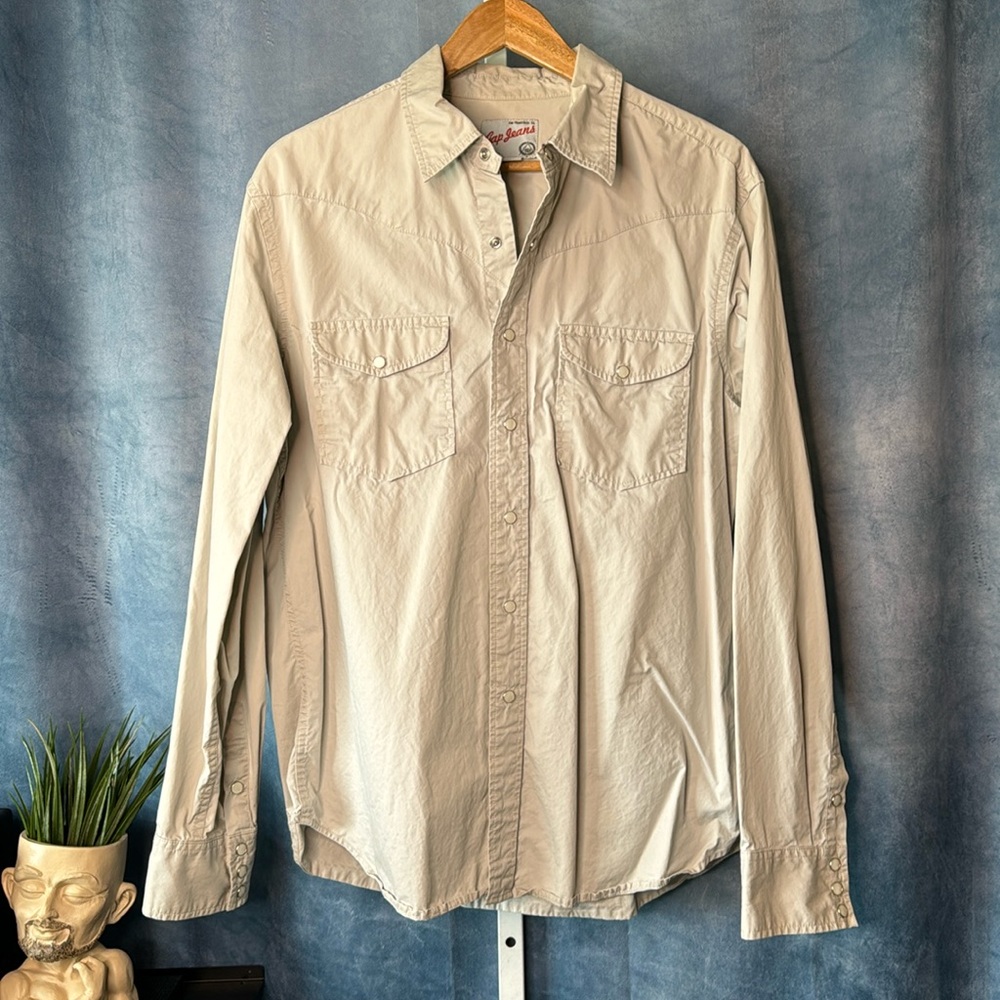 Gap Jean's Men Long Sleeve Button Down Shirt Size Large